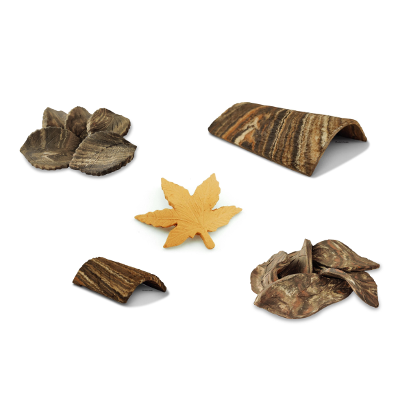 Hiding places designed as pieces of bark made...