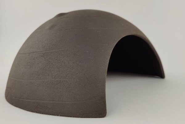 AquaKeramik igloo cave clay Ø 25 cm gate entrance dark brown No. D31