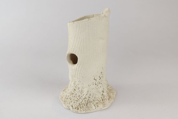 Small hollow clay stem for planting, as shrimp stem or just for decoration white H24