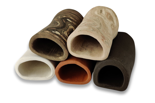 AquaKeramik Catfish cave made of clay Ø 30-35 mm length 10 cm front entrance bulbous shape