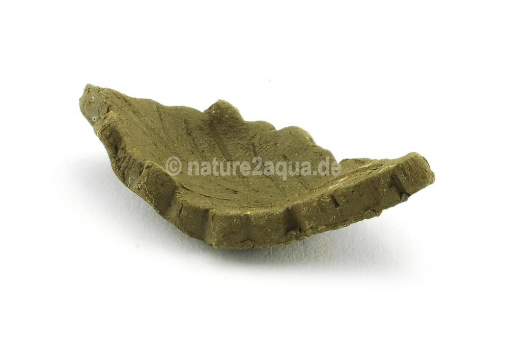 Aquarium Futterschale aus Ton Blatt 5cm braun