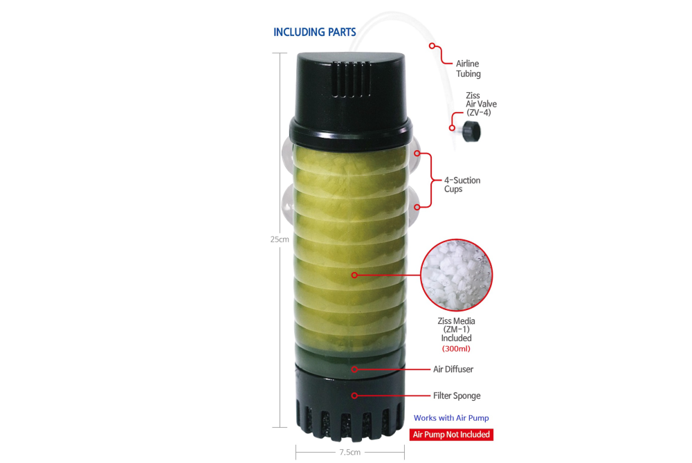 Ziss Aqua ZB-300 Bubble Bio luftbetriebener Aquarienfilter • nature2aqua Aquarium  Aquaristik